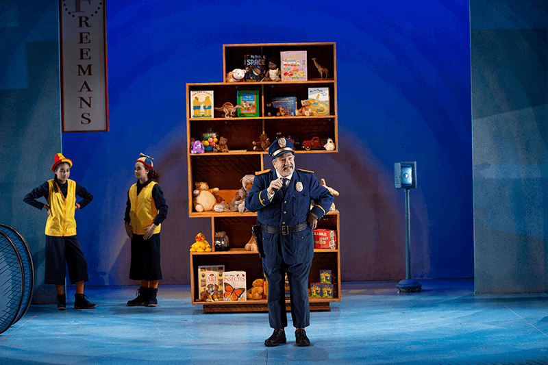 Rob Burgess, Zoe Papadakis and Kalia Estes in SCT's 2019 production of Corduroy. Photo by Angela Sterling.