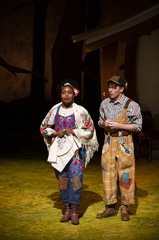 Pictured Claudine Mboligikpelani Nako and Conner Neddersen in SCT's 2020 Production of Snow White.  Photo by Angela Sterling.