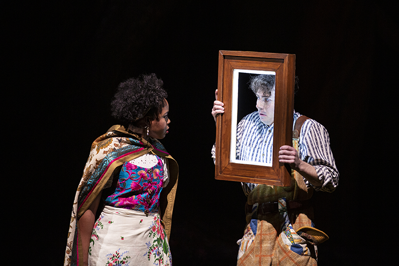 Pictured Claudine Mboligikpelani Nako and Conner Neddersen in SCT's 2020 Production of Snow White.  Photo by Angela Sterling.