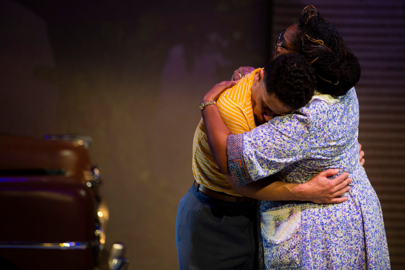 Chip Sherman and Shaunyce Omar  in SCT's 2022 production of The Watsons Go To Birmingham -1963. Photo by Angela Sterling.