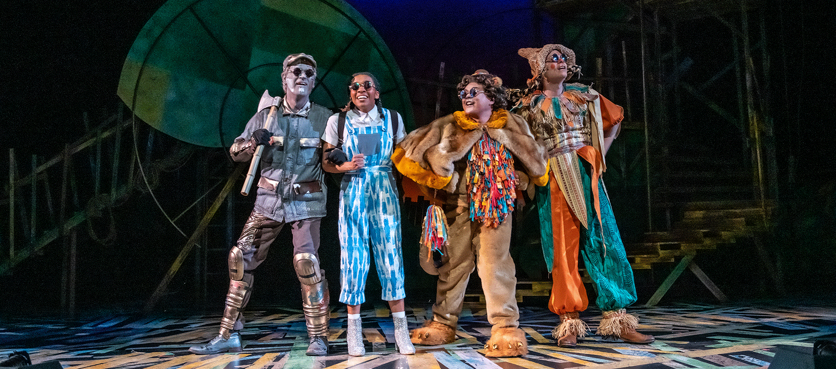 Chad Kelderman, Marena Kleinpeter, Jerik Fernandez, and Avery Clark in The Wonderful Wizard of Oz. Photo by Truman Buffett.