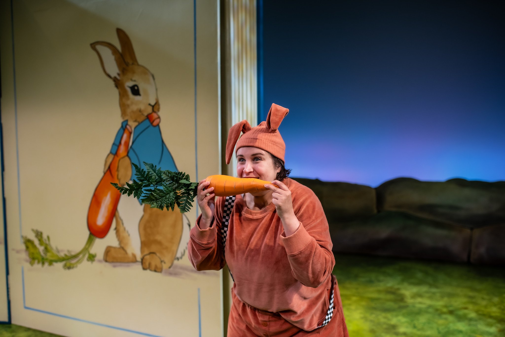 Pilar O'Connell in <em>A Tale of Peter Rabbit</em> at SCT. Photo by Truman Buffett.