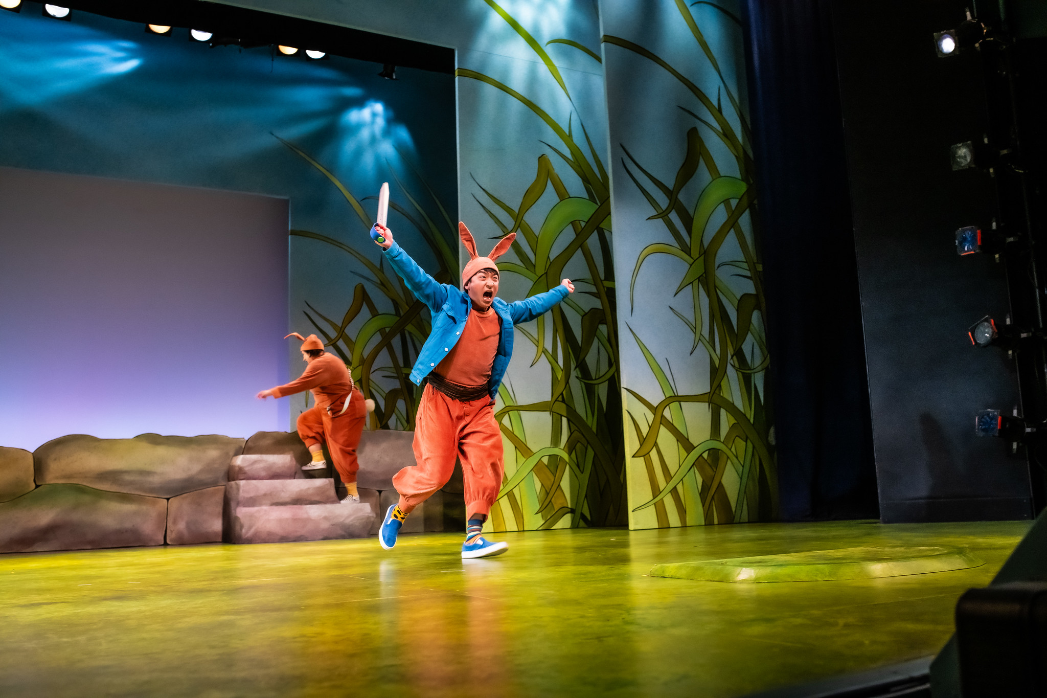 Koo Park and Pilar O'Connell in <em>A Tale of Peter Rabbit</em> at SCT. Photo by Truman Buffett.