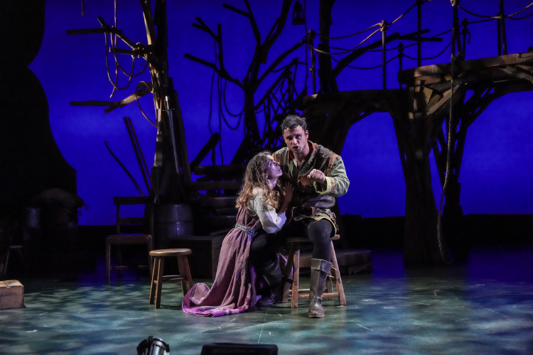 Amy Danneker and Arjun Pande in Robin Hood (2026). Photo by Truman Buffett.