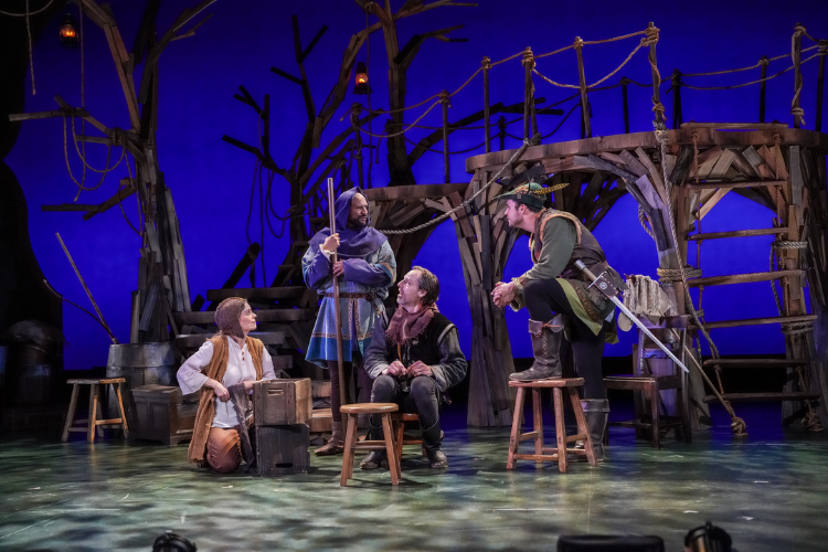 Amy Danneker, ML Roberts, Evan Whitfield, Arjun Pande in Robin Hood (2026). Photo by Truman Buffett.