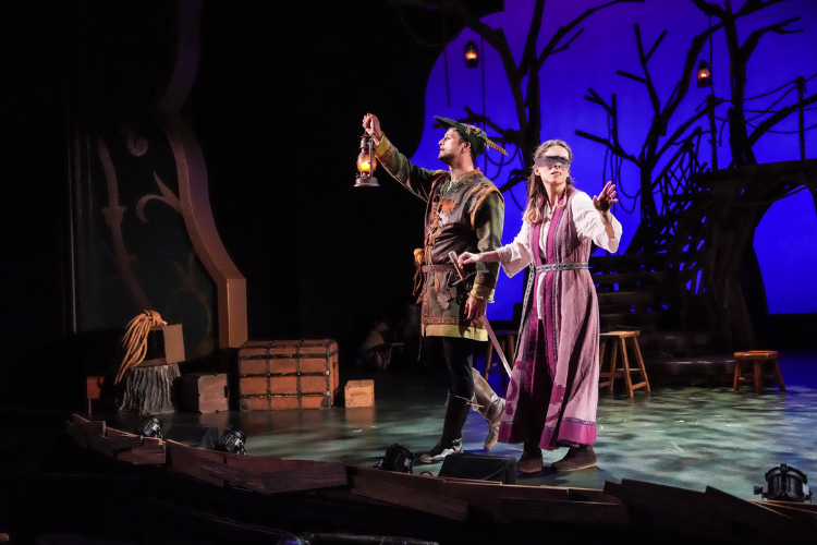 Arjun Pande and Amy Danneker in Robin Hood (2026). Photo by Truman Buffett.