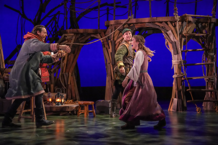 Evan Whitfield, Arjun Pande, Amy Danneker in Robin Hood (2026.) Photo by Truman Buffett.