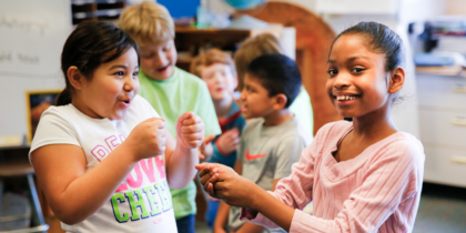 Young people playing.